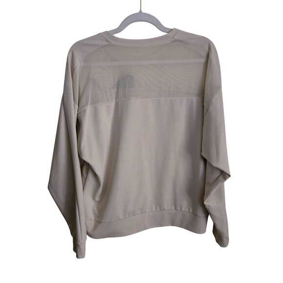 Puma X Karl Lagerfeld Crew Burch Logo Sweatshirt Ivory Glitter Logo Mesh Size L - Picture 3 of 9